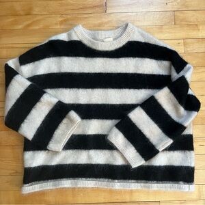 H&M Mohair-Blend Black and Cream Sweater
